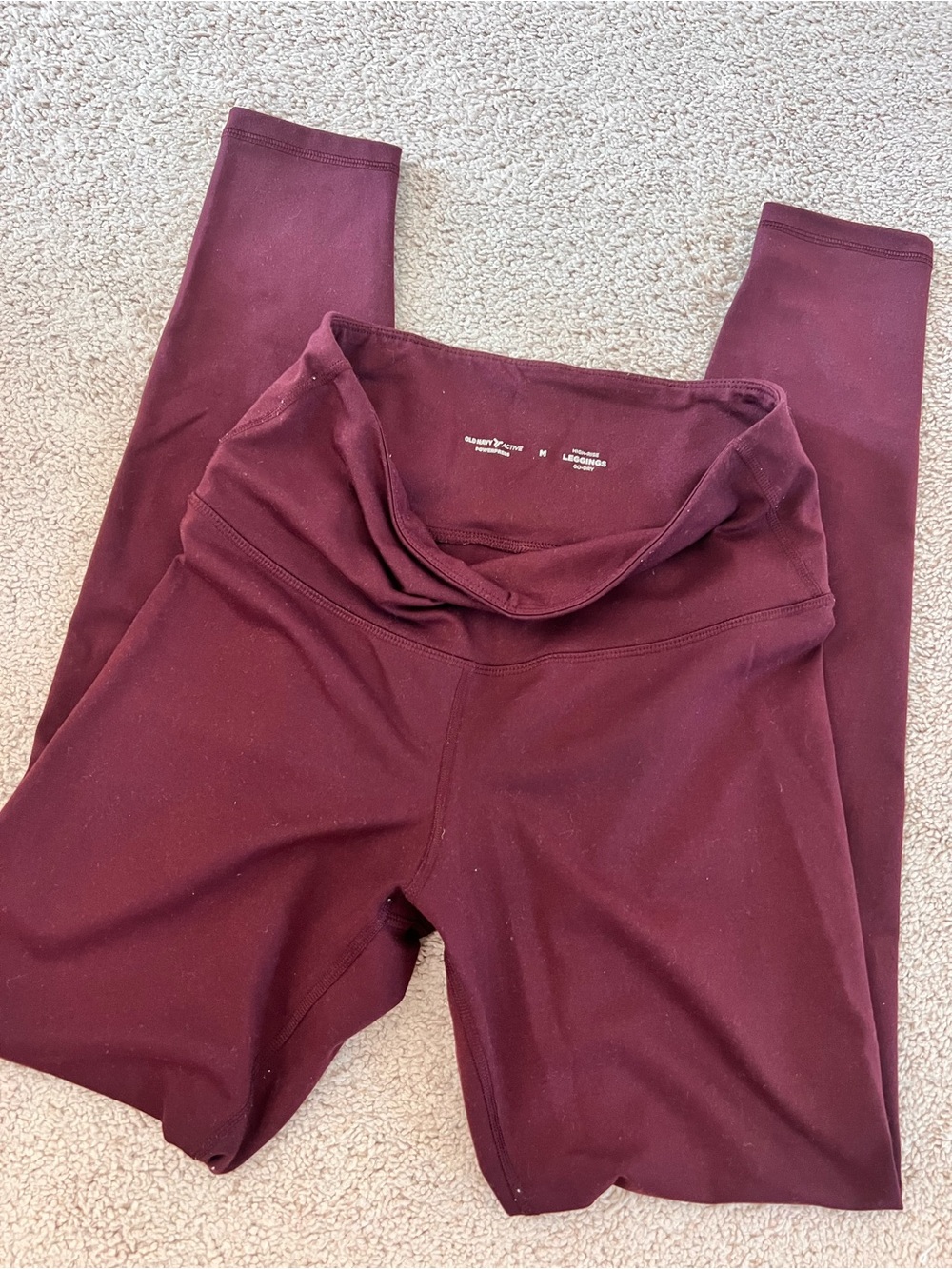 High Rise Maroon Leggings